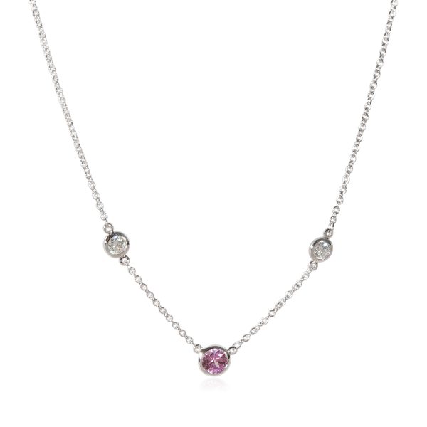 121666 fv 5da5440b 7216 40e7 b068 4c2a697e2ada Tiffany Co Elsa Peretti Pink Sapphire Diamonds Color by the Yard Necklace