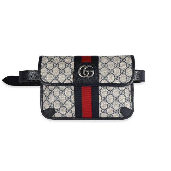 121723 fv Gucci Navy GG Supreme Ophidia Belt Bag 90