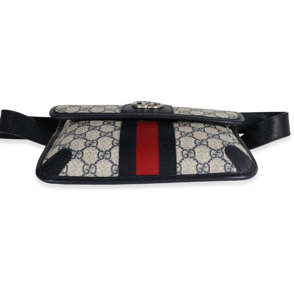 121723 stamp Gucci Navy GG Supreme Ophidia Belt Bag 90