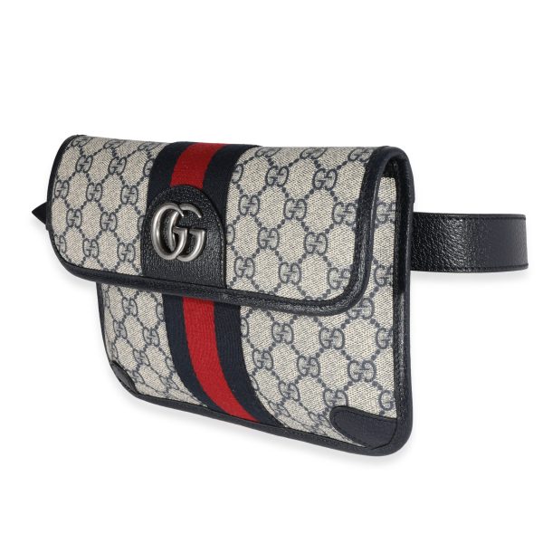 121723 sv Gucci Navy GG Supreme Ophidia Belt Bag 90