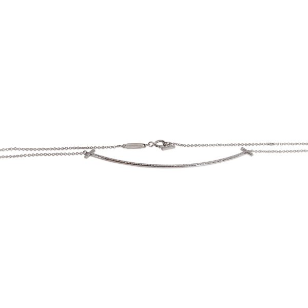 121762 sv Tiffany Co T Smile Diamond Necklace in 18k White Gold 019 CTW