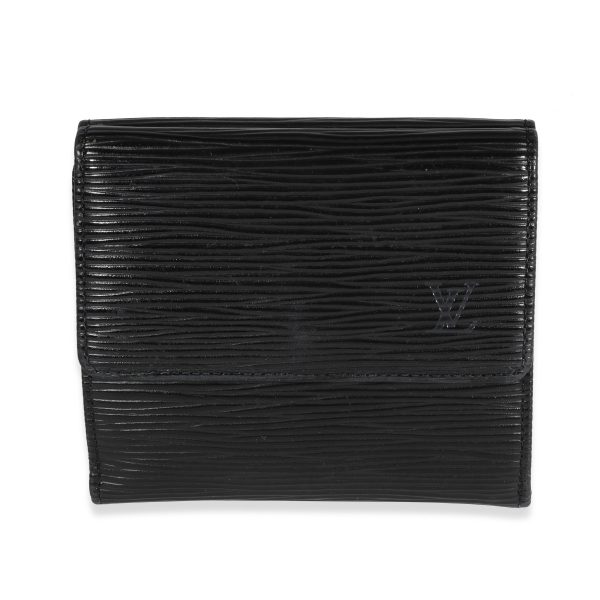 121776 fv Louis Vuitton Black Epi Leather Porte Monnaie Compact Wallet