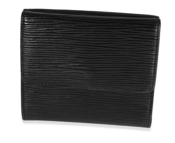 121776 pv Louis Vuitton Black Epi Leather Porte Monnaie Compact Wallet