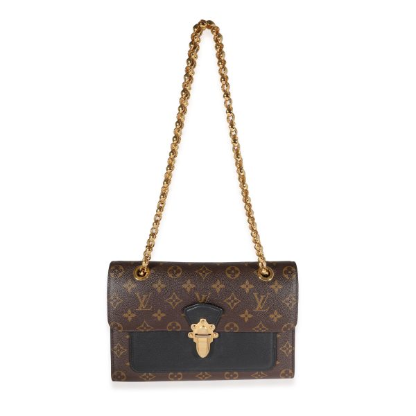 121790 bv Louis Vuitton Monogram Canvas Black Leather Victoire Bag