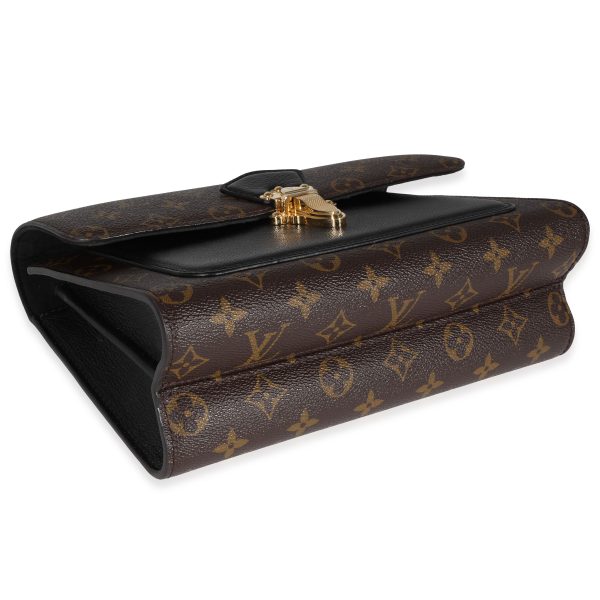 121790 clasp Louis Vuitton Monogram Canvas Black Leather Victoire Bag