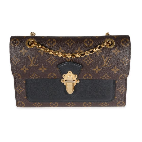 121790 fv Louis Vuitton Monogram Canvas Black Leather Victoire Bag