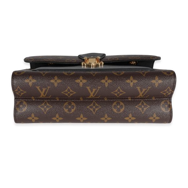 121790 stamp Louis Vuitton Monogram Canvas Black Leather Victoire Bag