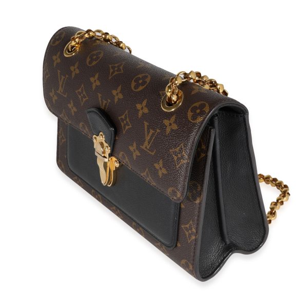 121790 sv Louis Vuitton Monogram Canvas Black Leather Victoire Bag