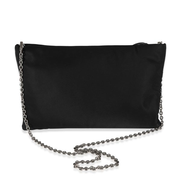 121894 pv 7e70312f 6c44 48c3 8f15 d97faf70b973 Prada Black Nylon Padded Chain Clutch