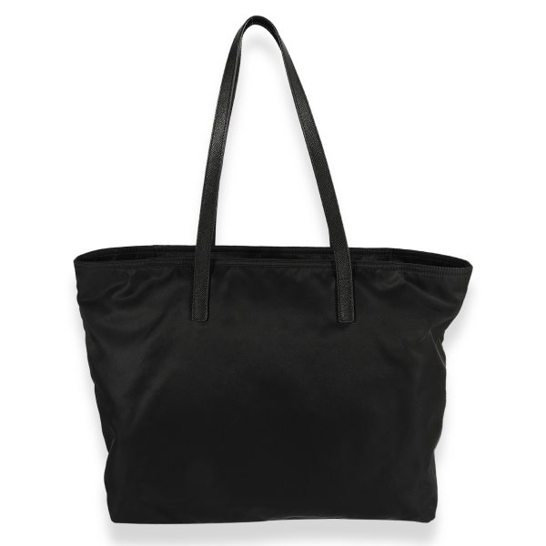 121896 pv Prada Black Nylon Saffiano Tote