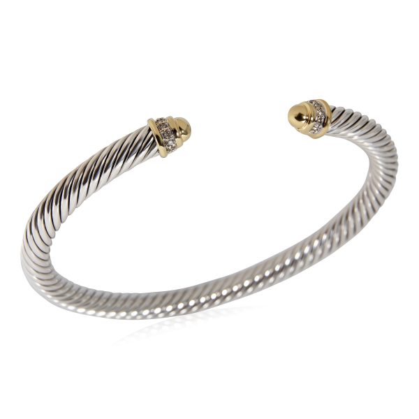 121965 bv David Yurman Cable Classic Diamond Bracelet in 18k Yellow GoldSterling Silver