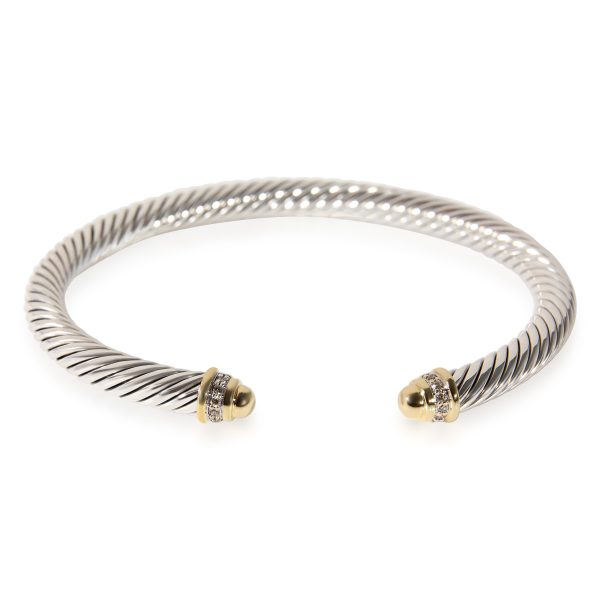 121965 fv David Yurman Cable Classic Diamond Bracelet in 18k Yellow GoldSterling Silver