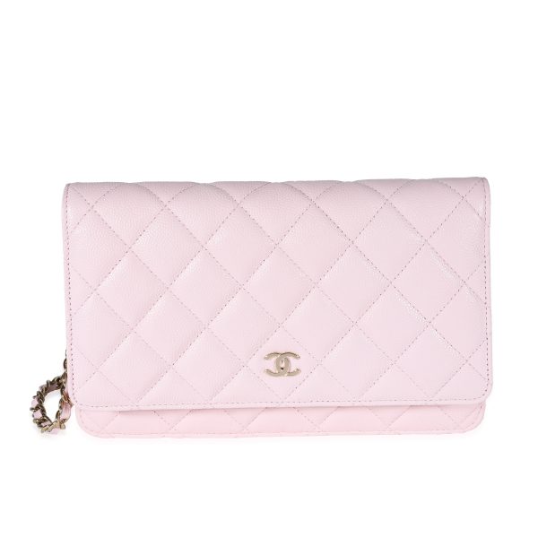 122039 fv faf7a911 f36a 48d7 a760 250ff4e3ffff Chanel Pale Pink Quilted Caviar Wallet on Chain