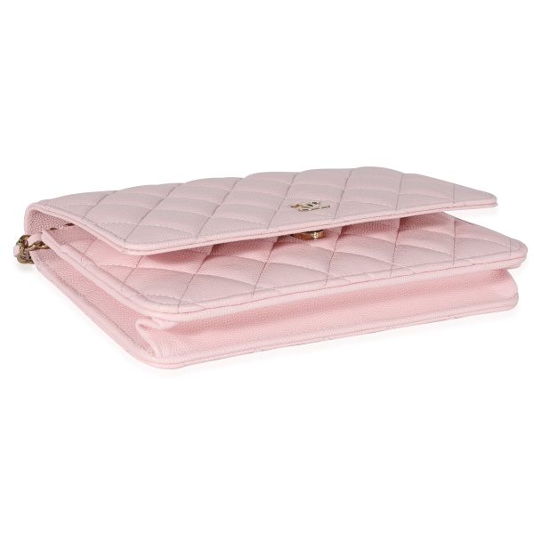 122039 pv 9dbfb7b4 efc0 44c3 9744 75093cbd9e0d Chanel Pale Pink Quilted Caviar Wallet on Chain