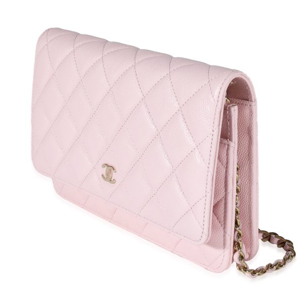 122039 sv 3793dffc c567 4c95 a1ac d425bf415570 Chanel Pale Pink Quilted Caviar Wallet on Chain