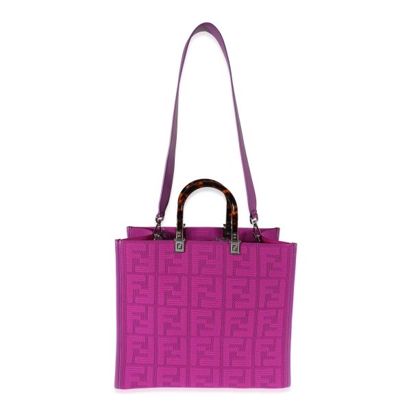 122057 ad1 Fendi Purple Neoprene Leather Medium Sunshine Tote