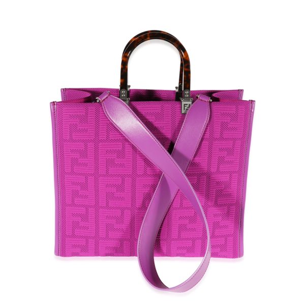 122057 stamp Fendi Purple Neoprene Leather Medium Sunshine Tote