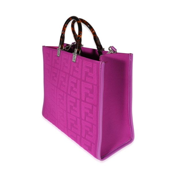 122057 sv Fendi Purple Neoprene Leather Medium Sunshine Tote