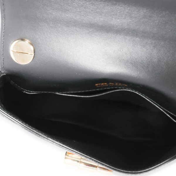 122081 bv Prada Black Saffiano Leather Saddle Crossbody