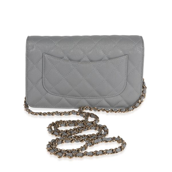 122117 stamp 3e37d10e fe5b 49dd 8906 2fbd10ae41ce Chanel Gray Quilted Caviar Wallet On Chain