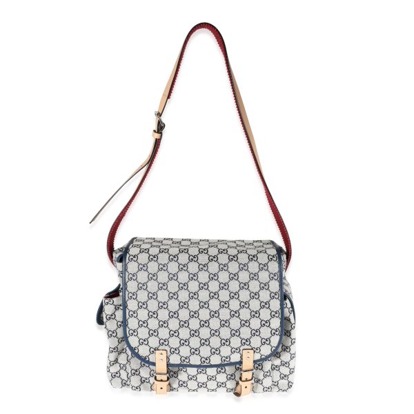 122125 bv 4f0c9f08 8062 46a4 be72 3d291c464fb6 Gucci Navy GG Canvas Diaper Bag