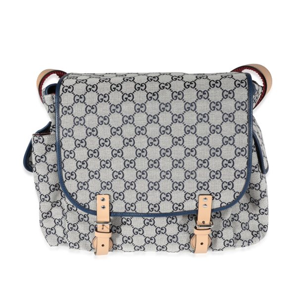 122125 fv fd233144 2c9c 4c3a 9342 c40fa7486c35 Gucci Navy GG Canvas Diaper Bag