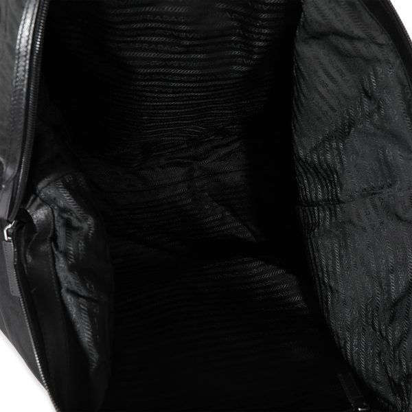 122128 bv Prada Black Nylon Saffiano Duffle Bag