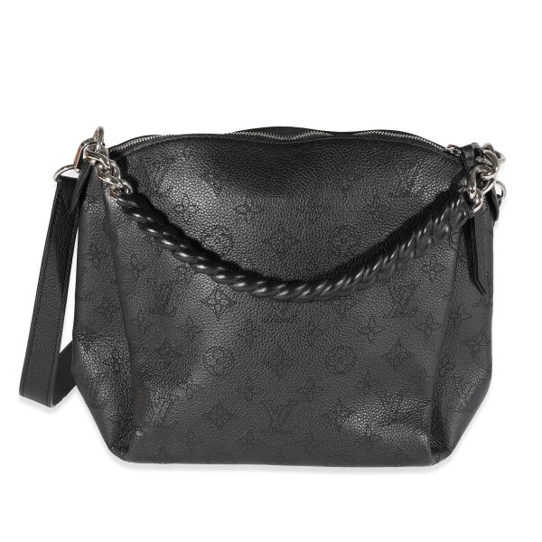 122150 fv Louis Vuitton Black Mahina Leather Babylone Chain BB