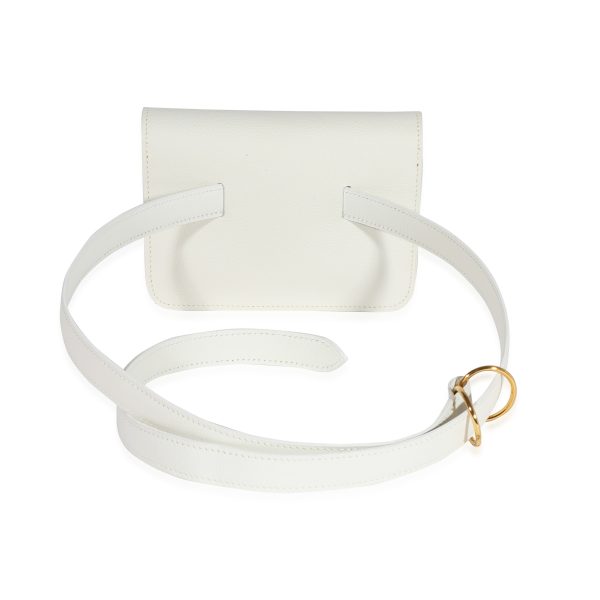 122205 pv Hermès Vintage White Evergrain Pochette Belt Bag GHW