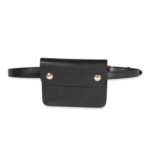 122207 fv Hermès Vintage Black Ardennes Pochette Belt Bag GHW