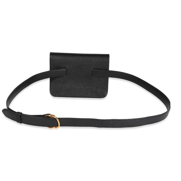 122207 pv Hermès Vintage Black Ardennes Pochette Belt Bag GHW