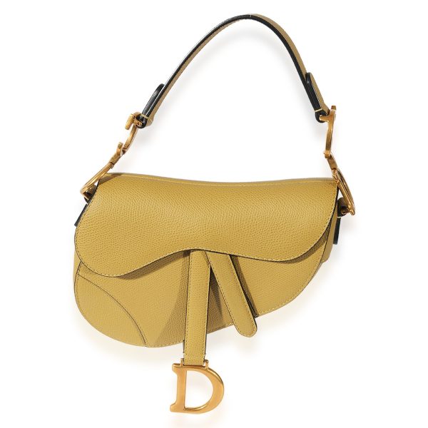 122228 fv 520dd23a 3798 42dc 870e 2e5a1de213f4 Christian Dior Beige Grained Leather Mini Saddle Bag