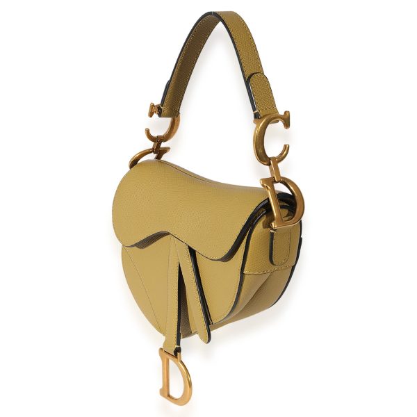 122228 sv 3c20bc27 4520 4b5b a59d 6aaf664ebc0b Christian Dior Beige Grained Leather Mini Saddle Bag