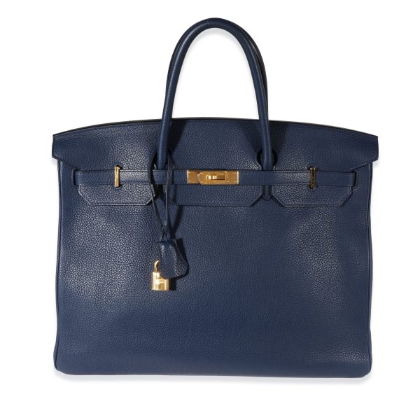 122230 fv Herm√®s Bleu Saphir Togo Birkin 40 GHW