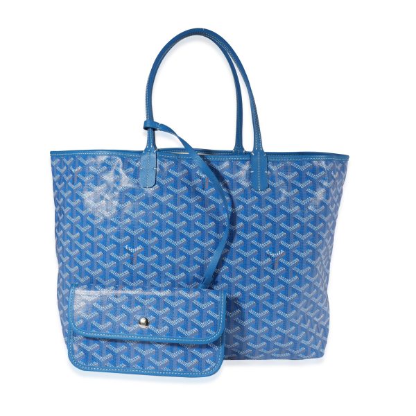 122242 fv Goyard Blue Goyardine Canvas Saint Louis PM