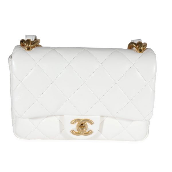 122275 fv Chanel White Quilted Lambskin Small Funky Town Flap Bag