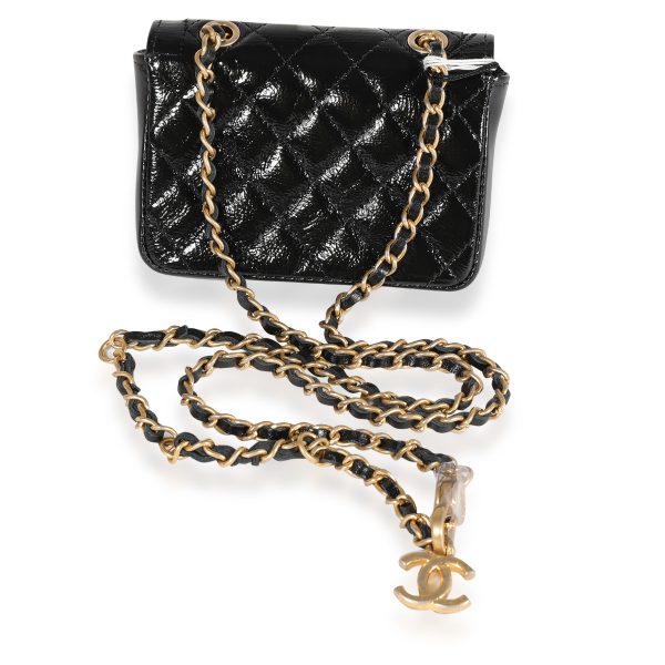 122294 pv bf5b71fa 9b7f 4b13 b882 7039c4d36bbe Chanel Black Quilted Patent Leather Mini Belt Bag