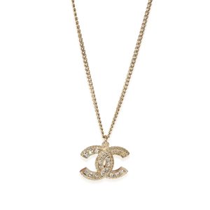 122315 fv f70e06ce 0553 4732 8911 f5cce02cfadf Chanel Gold Tone Crystal CC Pendant Necklace