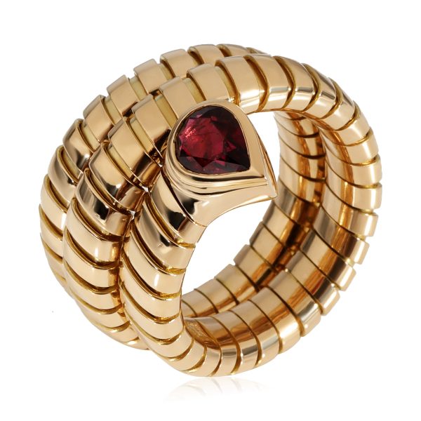 122325 bv 20da4090 facb 488a 8bc9 76be6da90013 BVLGARI Serpenti Tubogas Garnet Ring in 18K Yellow Gold