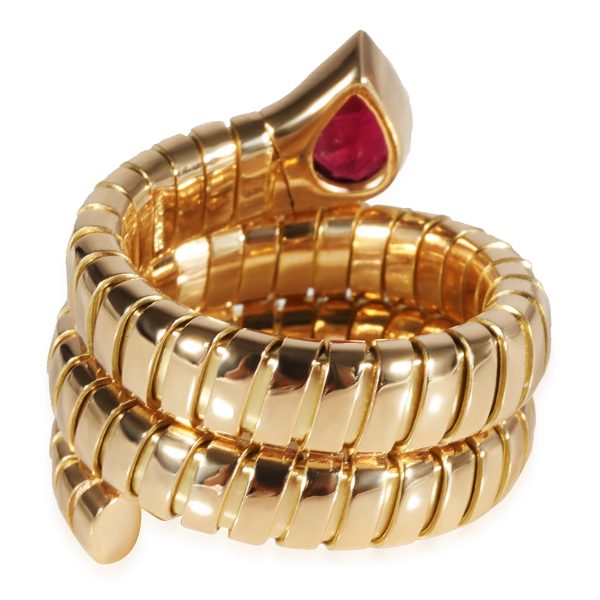 122325 pv 0bfbbe63 6a4e 475f 938c 170b4284d887 BVLGARI Serpenti Tubogas Garnet Ring in 18K Yellow Gold