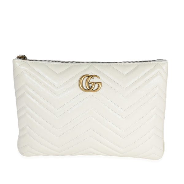 122383 fv 60d97686 f2e8 40c7 aa71 367bf028d243 Gucci Mystic White Matelass√© Leather GG Marmont Zip Case