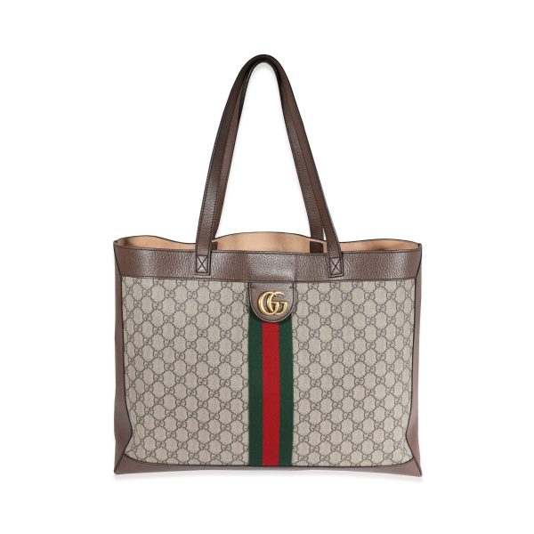 122422 fv Gucci GG Supreme Web Ophidia Soft Tote