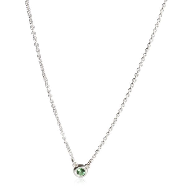 122432 fv Tiffany Co Elsa Peretti Tsavorite Necklace in 925 Sterling Silver