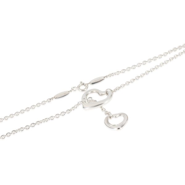 122441 pv Tiffany Co Elsa Peretti Open Heart Lariat Necklace in 925 Sterling Silver