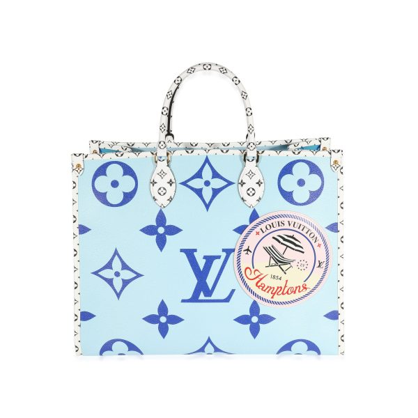 122473 fv d36dc8de 92e5 443e aed1 310a712b1d8b Louis Vuitton Limited Edition Blue Monogram Giant Hamptons Onthego