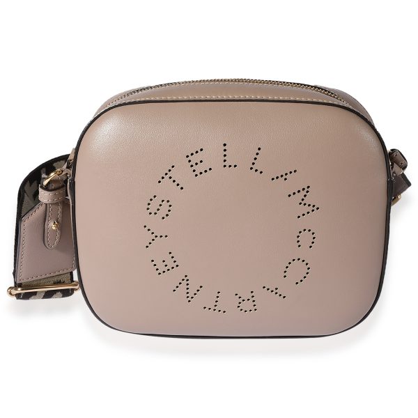 122522 fv 07093046 6bc6 4bef a01f 84a6d9717047 Stella McCartney Taupe Vegan Leather Perforated Logo Camera Bag