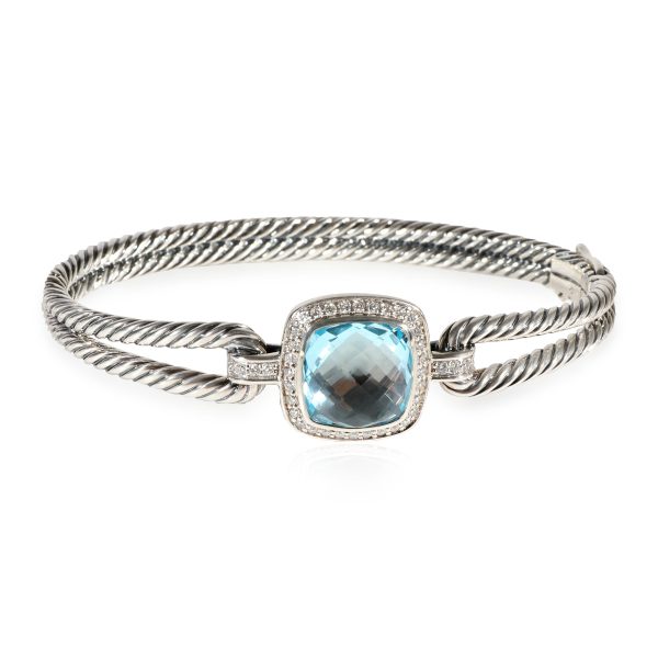 122604 fv David Yurman Albion Blue Topaz Diamond Bracelet in 925 Sterling Silver 026 CTW