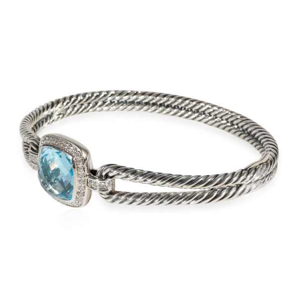 122604 sv David Yurman Albion Blue Topaz Diamond Bracelet in 925 Sterling Silver 026 CTW