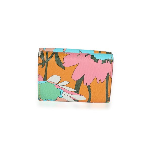 122608 stamp d27b4899 04a7 420e bd4d 09095501a215 Fendi Multicolor Floral Printed Leather Micro Trifold Wallet