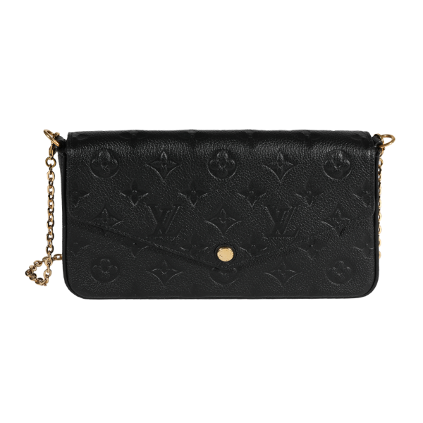 122656 fv Louis Vuitton Black Monogram Empreinte Félicie Pochette